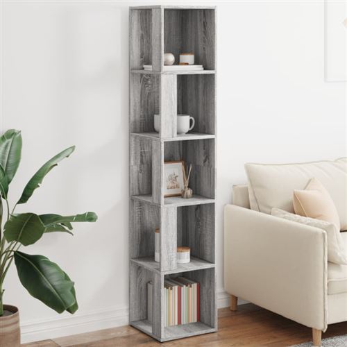 vidaXL Armoire d'angle Sonoma gris 33x33x164,5 cm Bois d'ingénierie