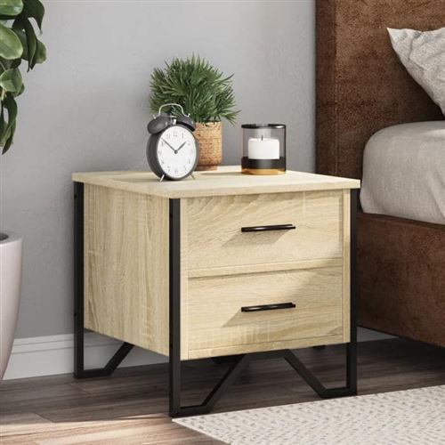 vidaXL - Table de chevet - Chêne sonoma - 40x41x40 cm - Lot de 2 - Image 2