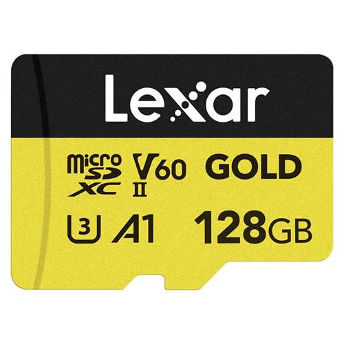 Lexar Professional GOLD Series - Carte mémoire flash - 128 Go - A1 / Video Class V60 / UHS-II U3 - microSDXC UHS-II