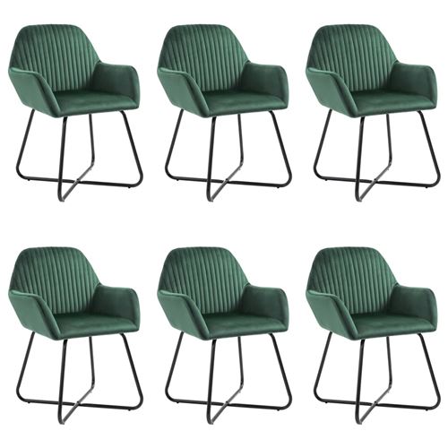 Vidaxl chaises de salle à manger 6 pcs vert velours VIDAXL