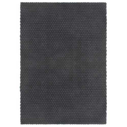 vidaXL Tapis rectangulaire Anthracite 120x180 cm Coton
