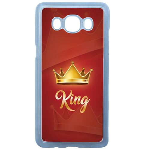 Coque King Fond Rouge Compatible Samsung Galaxy J3 2016 Transparent