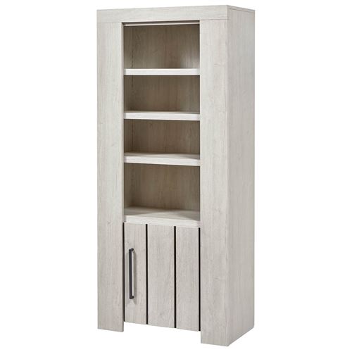 GALAAD - Meuble 1 Porte 4 Niches Effet Chêne Blanchi