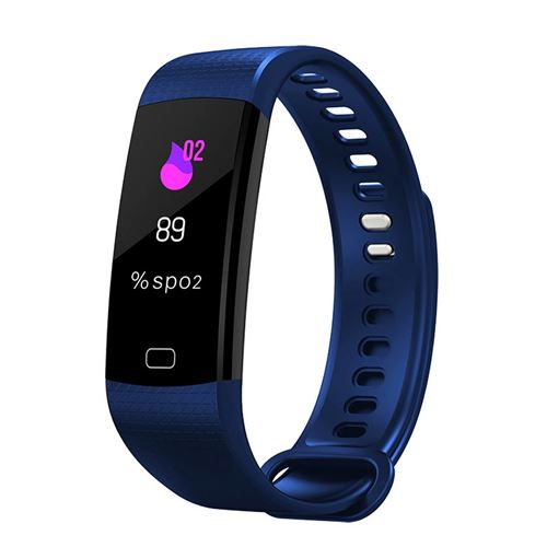 Montre Connectée Android iOs Bracelet Cardio Smartwatch IP67 Podomètre Bleu - YONIS