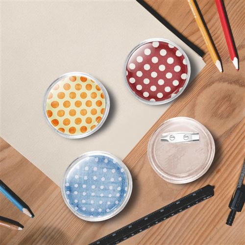 vidaXL Kit de badges à bouton avec épingles 100 sets Acrylique 37 mm