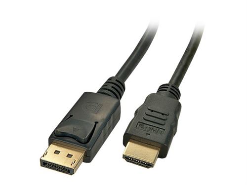 Lindy - Câble adaptateur - DisplayPort mâle pour HDMI mâle - 5 m - noir