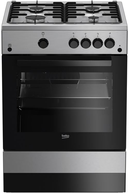 Beko FSG62010FX - Cuisinière - pose libre - largeur : 60 cm - profondeur : 60 cm - hauteur : 85 cm - inox