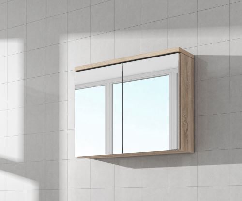 Meuble A Miroir 80x50 Cm Chene Clair Sonoma Miroir Armoire