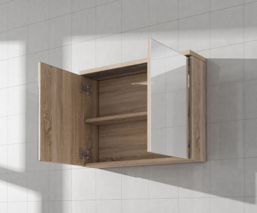 Meuble A Miroir 80x50 Cm Chene Clair Sonoma Miroir Armoire