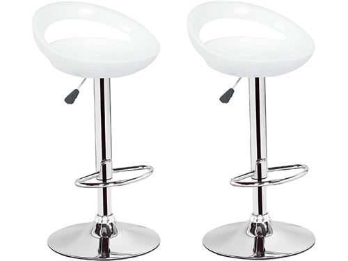 lot de 2 tabourets de bar blue lagoon - blanc