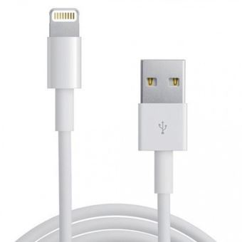 Câble Lightning USB Blanc 1m pour Apple iPhone X / XR / XS / 8 / 7