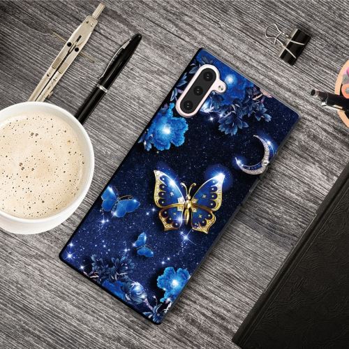 Coque en TPU impression de modèle papillon bleu pour votre Samsung Galaxy Note 10