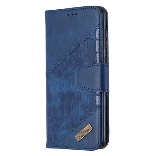 Coque PU Cuir FAYANGRIES pour Samsung Galaxy A21s Support Protection Flip étui - Bleu Foncé