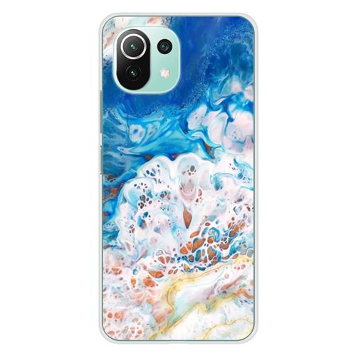Coque en silicone imprimée compatible Xiaomi Mi 11 Lite Marbre océan