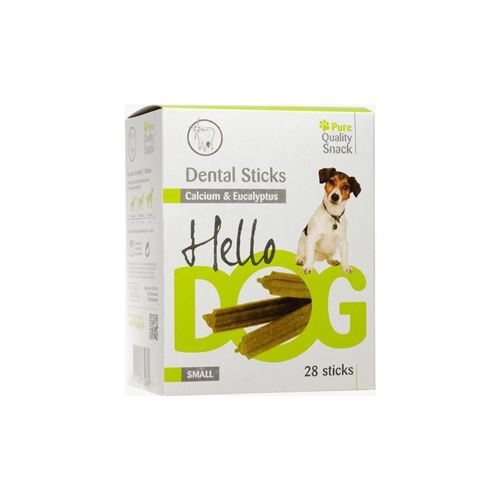 Hellodog Batonnets A Macher Dentalstick Eucalyptus/calcium, 28 Pieces - Pour Chien Adulte - 400g X1