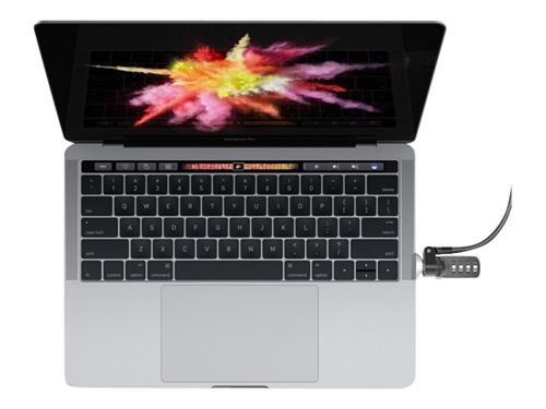 macbook pro touch bar lock adapter with combination cable lock - kit de sécurité