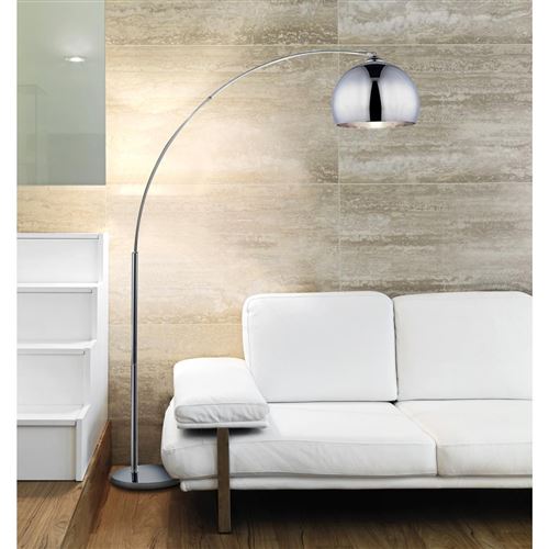 DESI Lampadaire arceau chrome - H 166 cm - Contemporain