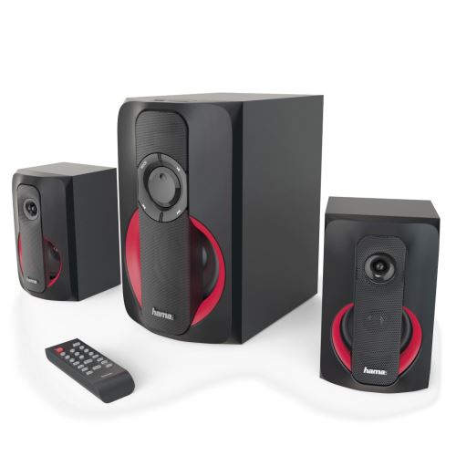 Hama Premium PR-2180 - Luidsprekersysteem - voor PC - 2.1-kanaal - Bluetooth - 20 Watt (Totaal) - zwart, rood