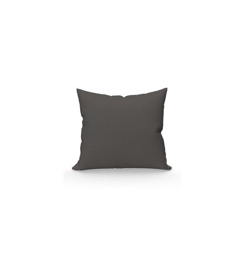 Taie d'oreiller 65x65 cm en coton uni 57 Fils SOLEIL D'OCRE anthracite