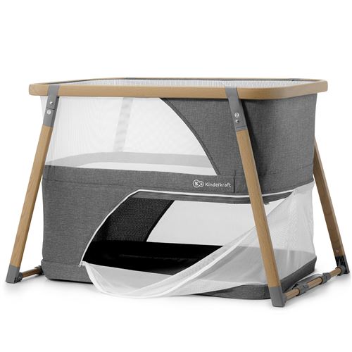 Kinderkraft SOFI Lit de voyage 2 en 1, Pliable, Solide et haut de gamme, Gris
