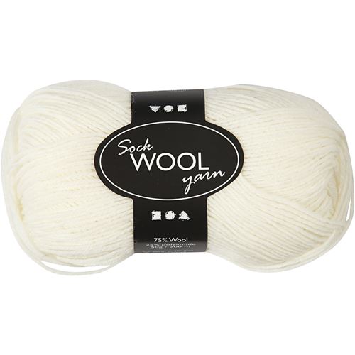 Creotime fil de chaussette L : 200 m blanc cassé 50gr