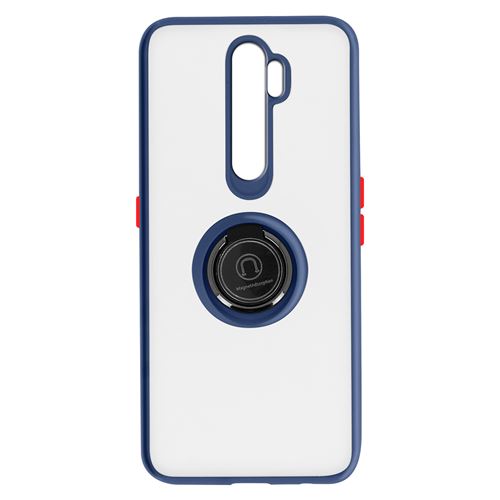 Coque pour Oppo A9 2020 / A5 2020 Bi-matière Bague Métallique Fonction Support - bleu