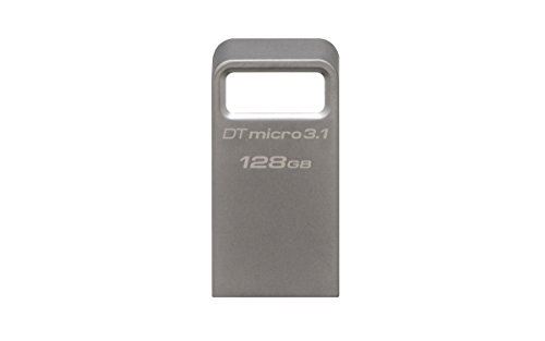 Kingston DataTraveler Micro 3.1 DTMC3/128GB clé USB 3.1 ultra-compacte et sans capuchon, argent