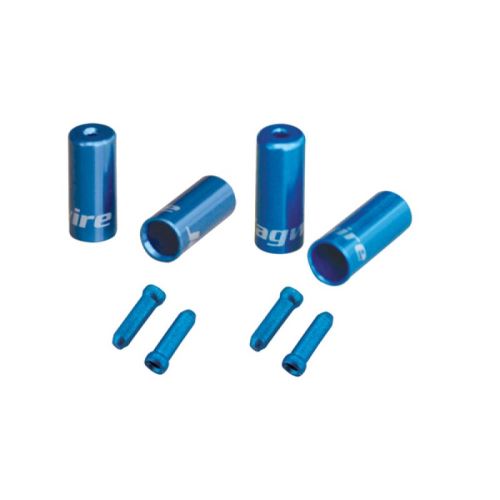 Jagwire Kit Vélo Simple Ferrules & Tidys pour boîtier tressé Anodisé Bleu