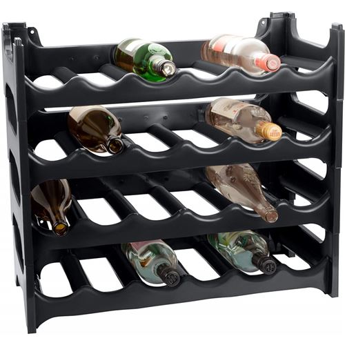 Cave à vin modulable, Étagère à bouteille, Casier à bouteille, Range bouteille, Porte bouteille (24 emplacements de bouteilles, Gris Anthrazit)