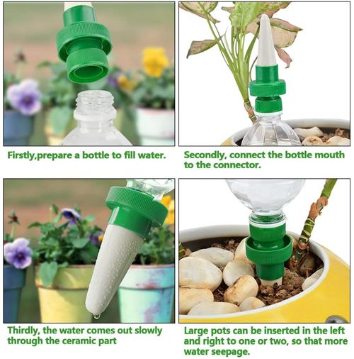 com-four® 4X arrosage Automatique pour Plantes d'intérieur - Distributeur d'eau  pour Plantes - cônes d'argile pour arroser Les Fleurs - hydrospikes (04  pièces - Motifs Mix 3) : : Jardin