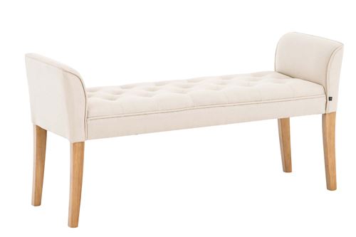 Banquette style Chersterfield Cleopatra en tissu , Crème/Antique clair