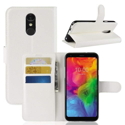 Etui Housse Portefeuille Pour LG Q7 - Blanc