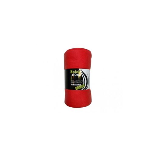 Couverture polaire unie - 220 x 240 cm - Rouge