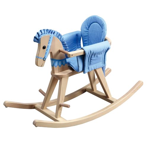 Teamson Bascule Teamson Kids Safari Naturel Rocking Horse avec Pad Bleu Multicolore