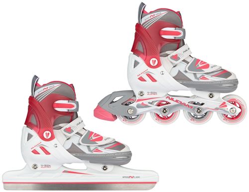 NIJDAM combinaison patin/ patin junior blanc/rose