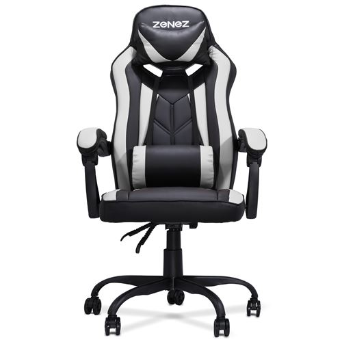 Chaise de Bureau Gaming ZENEZ avec Repose-tête, L54*P60*H124 cm, Noir et gris