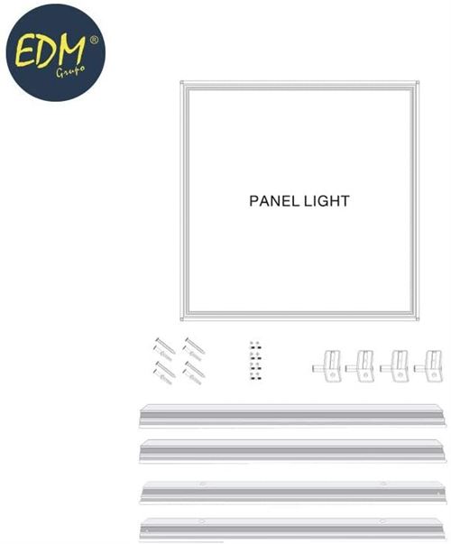 cadre Chrome Mat (Surface) pour panneau de LED 60 x 60 x 4,2 cm EDM
