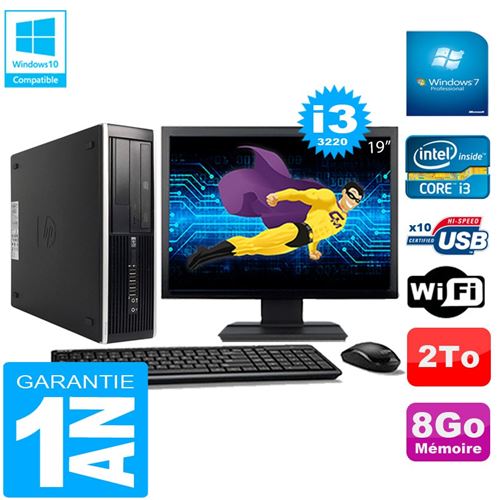 Pc hp compaq pro 6300 sff i3-3220 8go 2to graveur dvd wifi w7 ecran 19' État correct -  reconditionné disponible sur Fnac