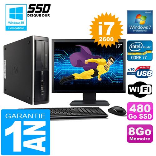 Pc hp compaq 8300 sff core i7-2600 ram 8go disque 480 go ssd wifi w7 ecran 19' État correct - Hewlett-Packard reconditionné disponible sur Fnac