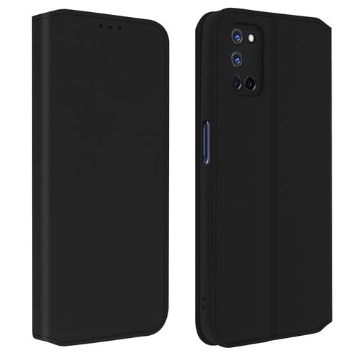 Avizar Housse pour Oppo A72 / A52 Clapet Porte-cartes Fonction Support Fin et Élégant Noir