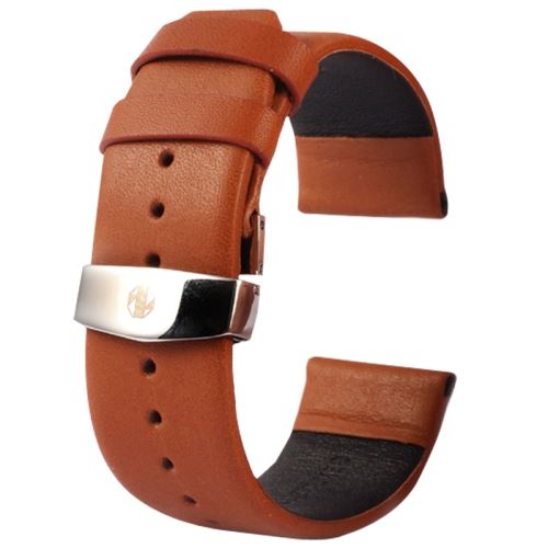Apple Watch 42mm Bracelet Cuir PU Effet Peau sans connecteurs Marron ALS62885
