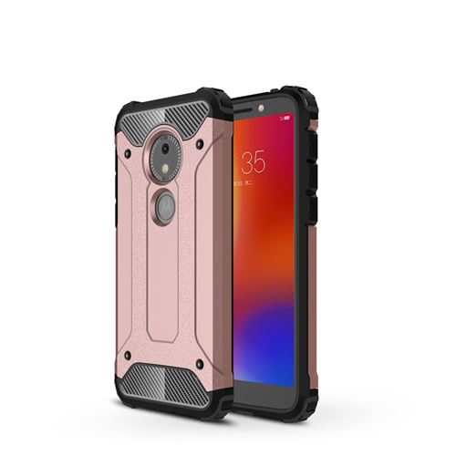 Coque en TPU armure de protection hybride or rose pour votre Motorola Moto E5 Play Go