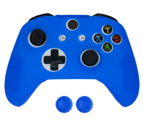 Oem Bleu Coque De Protection En Silicone Avec 2 Caps Pour Manette Xbox One Slim