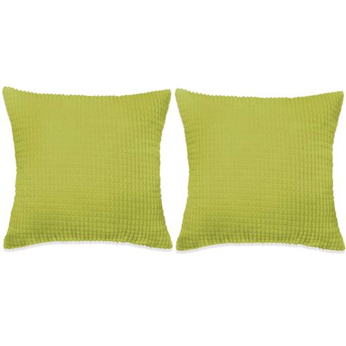 vidaXL Jeu de coussin 2 pcs Velours 45 x 45 cm Vert