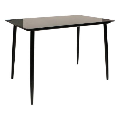 Tanita - Table Repas Rectangulaire Plateau Verre Noir