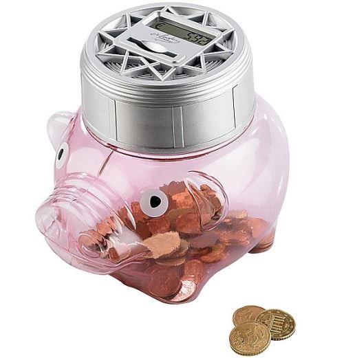 Tirelire cochon avec compteur automatique