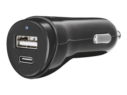 Trust URBAN - Adaptateur d'alimentation pour voiture - 17 Watt - 2 connecteurs de sortie (USB, USB-C)