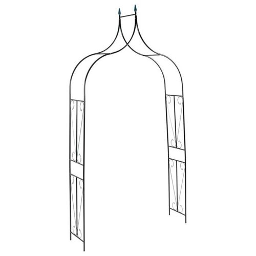 vidaXL Rosenbogen Dunkelgrün 142x37x275 cm Eisen