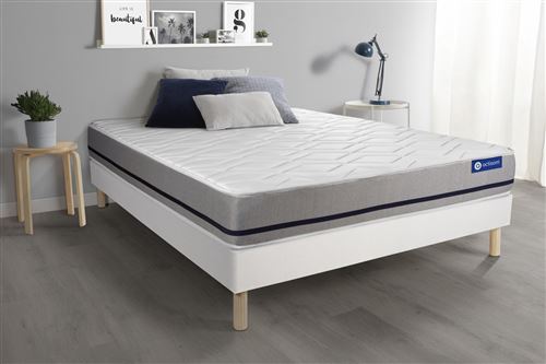 Non Communiqué Blanc Ensemble Matelas 180X200 Actimemo Soft 3Zones De Confort + Sommier Kit
