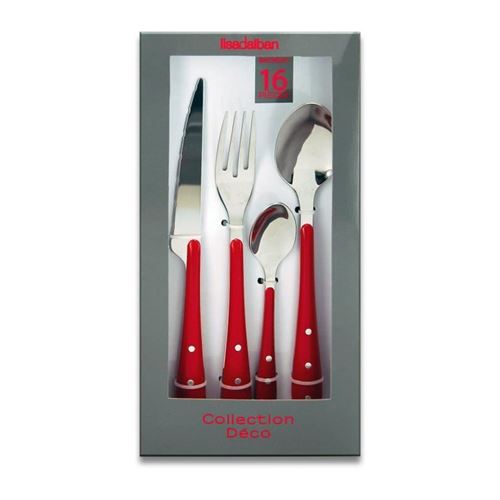 LISA D'ALBAN - 31220002 - Ménagere - 16 Pieces PANAME - Rouge